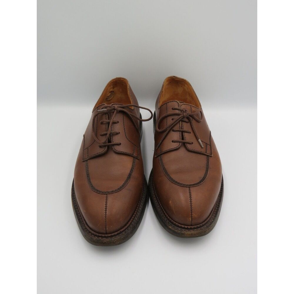 vintage J.M. Weston Brown Split Toe Derby Mens 9D French Leather Old Money